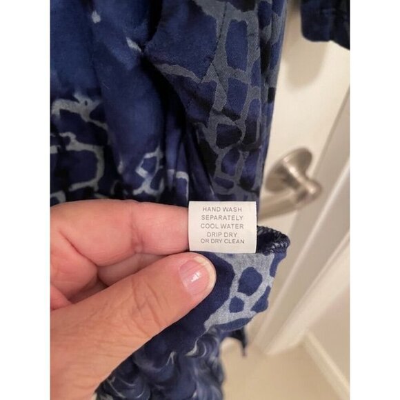 DUNIA Y2K Blue Animal Print Wrap Dress 3/4 Sleeve - Rayon & Lycra Blend - Women' - Picture 10 of 14